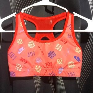 Nike Dark Orange Reversible Patterned Sports Bra